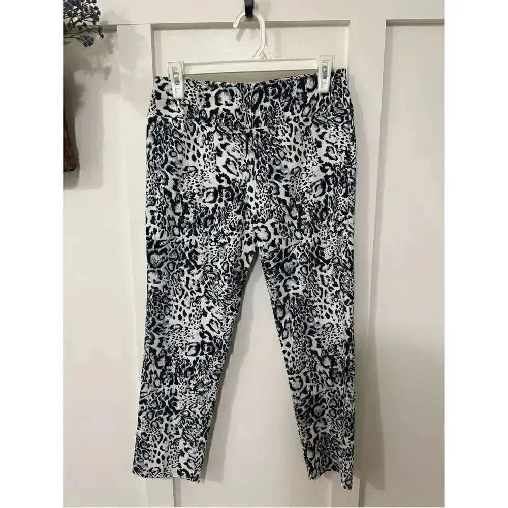 Insight Black & White Animal Print Cropped Pants